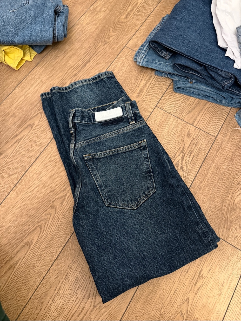 Women’s Dark Blue wide taper Jeans